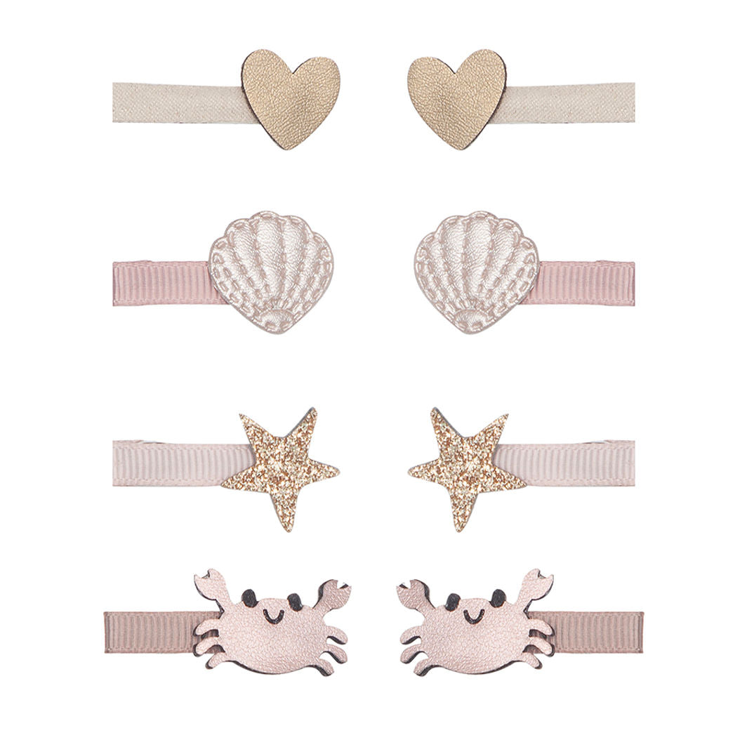 Mimi & Lula, 8 hårklips - Mini Cecil Crab By The Seaside