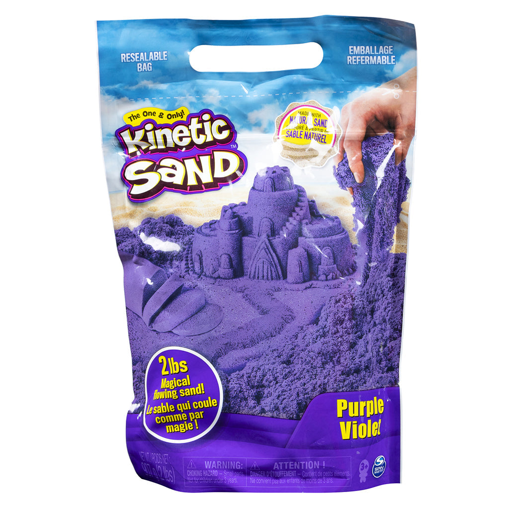 Kinetic Sand lilla magisk sand, pose på 900g til leg og kreativitet.