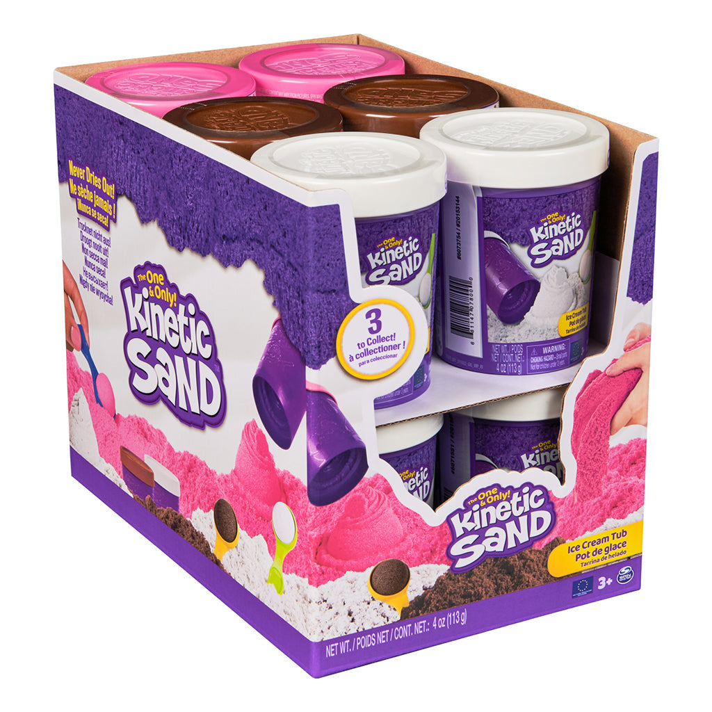 Kinetic Sand Ice Cream tub 113 g i 3 assorterede farver