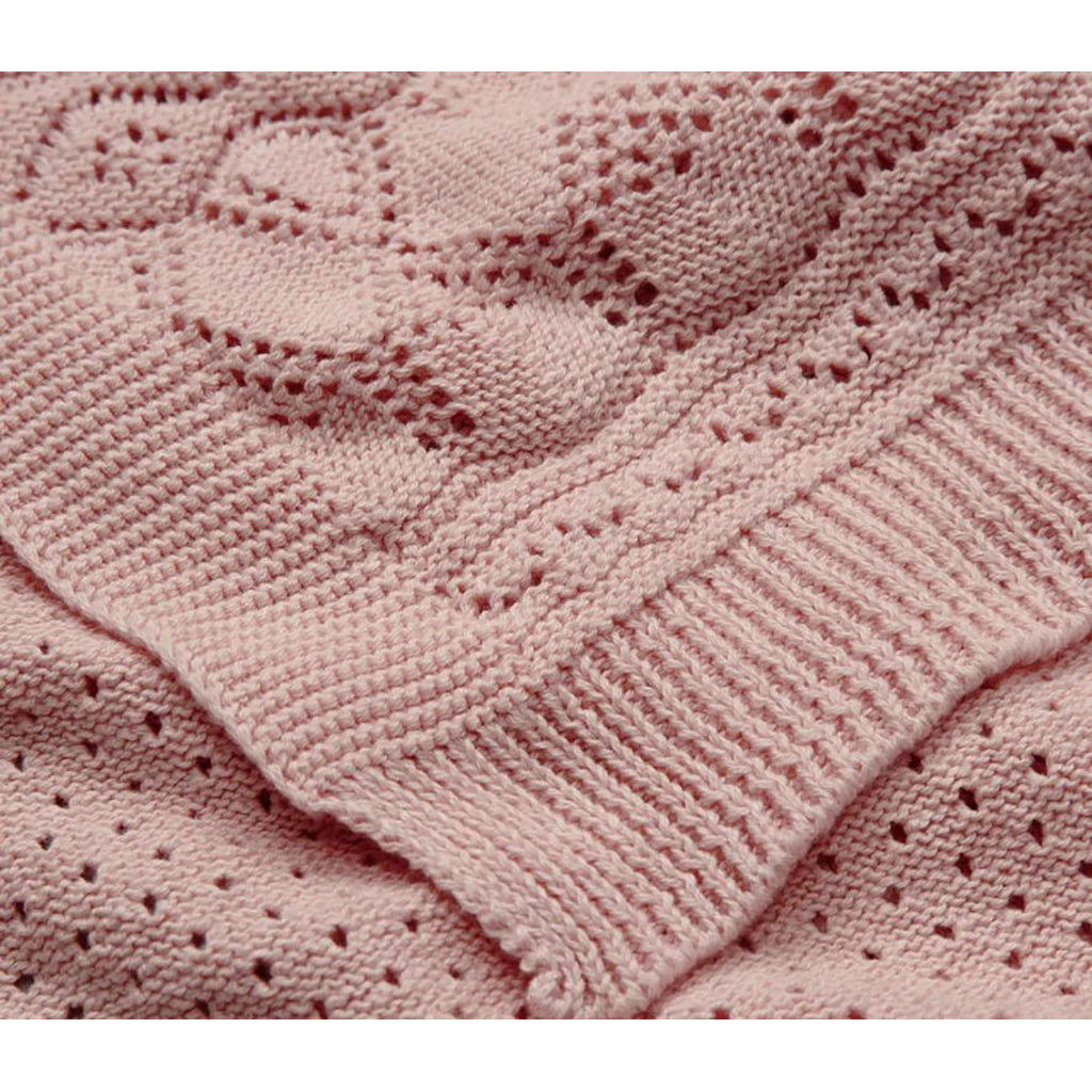 Cam Cam Pointelle babystrikket teppe, Sorbet