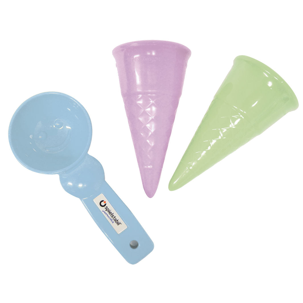Spielstabil Sandforme, Isvafler & ske 3 dele - Pastel