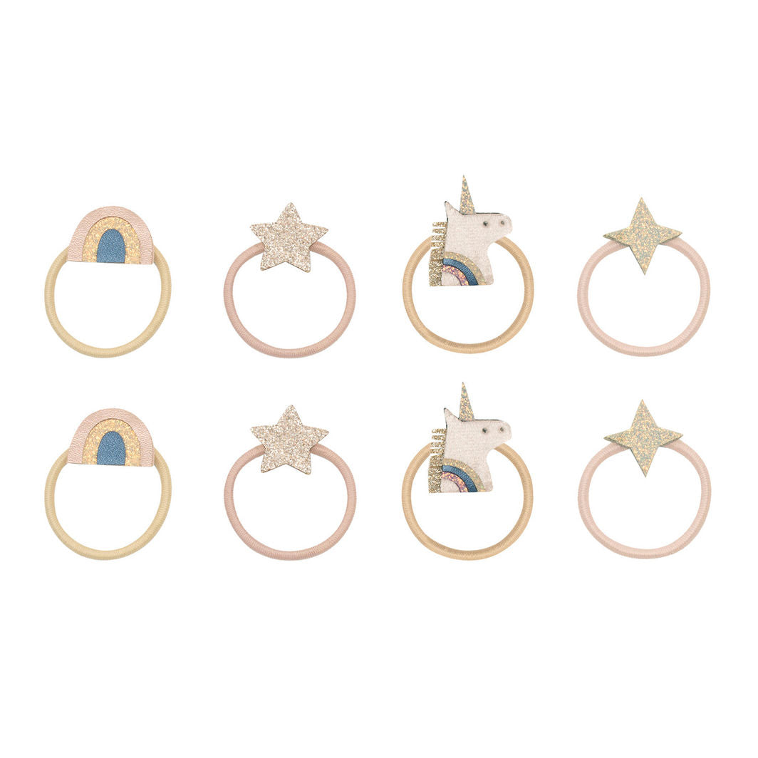 Mimi og Lula 8 hårelastikker Mini Unicorn Celeste