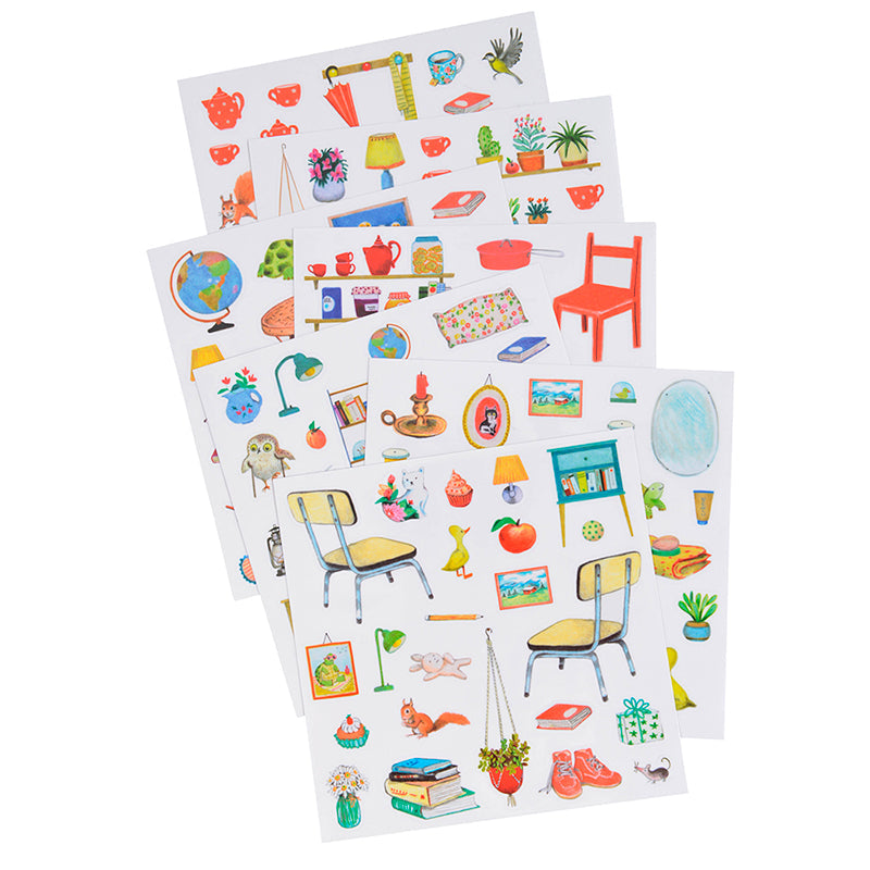 Moulin Roty Male- og klistremerkebok, Tre