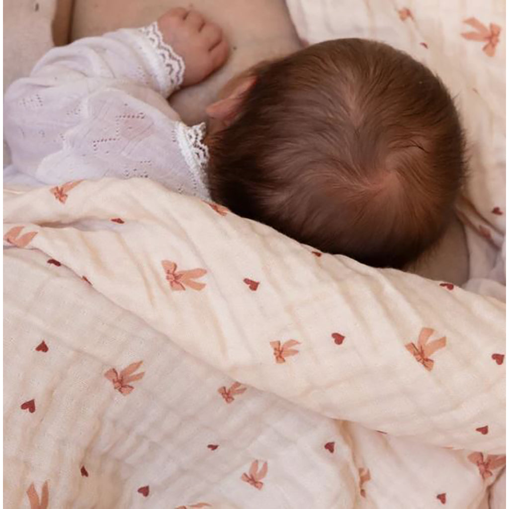Cam Cam muslinteppe til baby, økologisk, GOTS - Bows