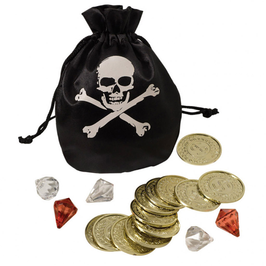 Piratpung med guldmønter og ædelstene