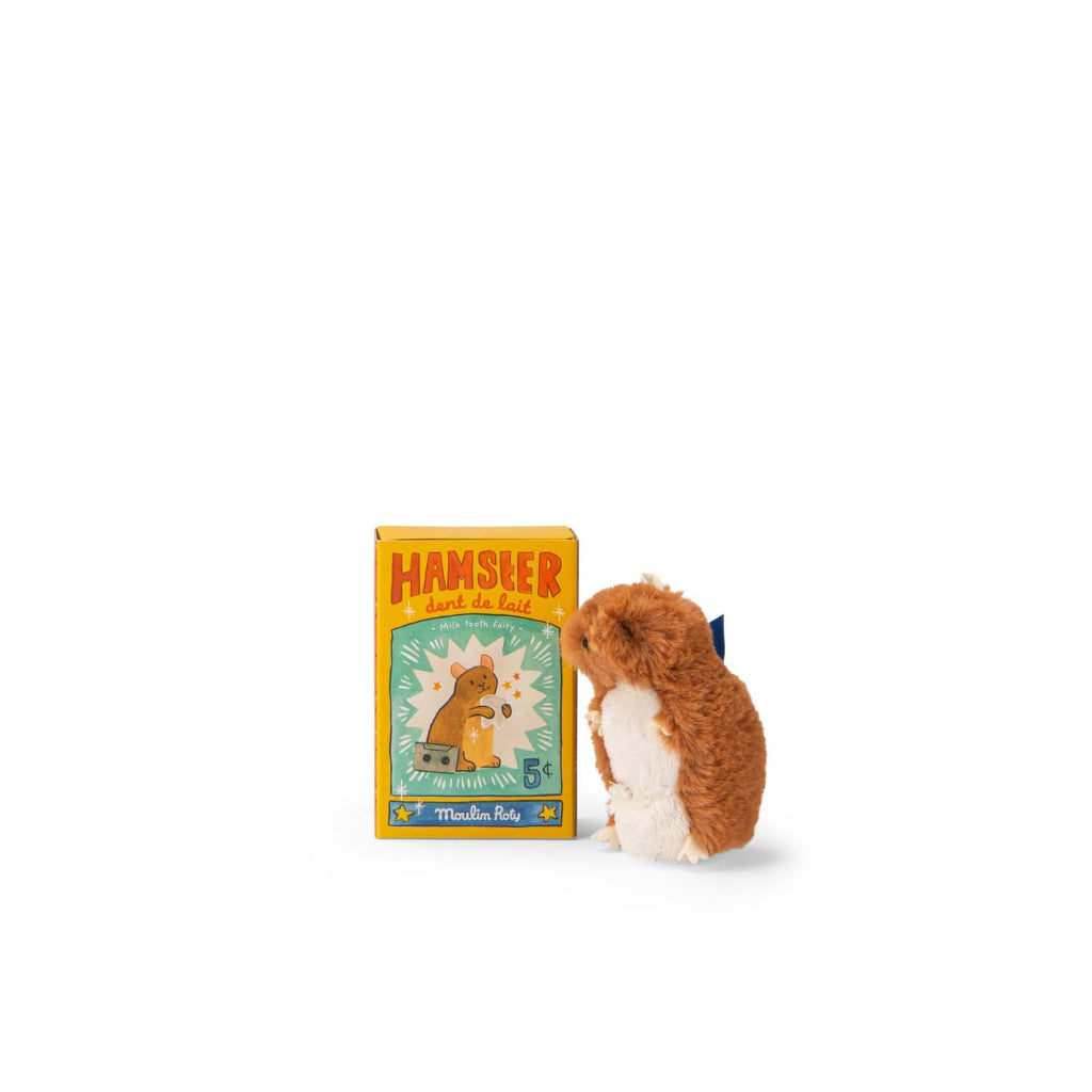 Moulin Roty Tandfe, Hamster med lomme til mælketand - Puce & Pilou