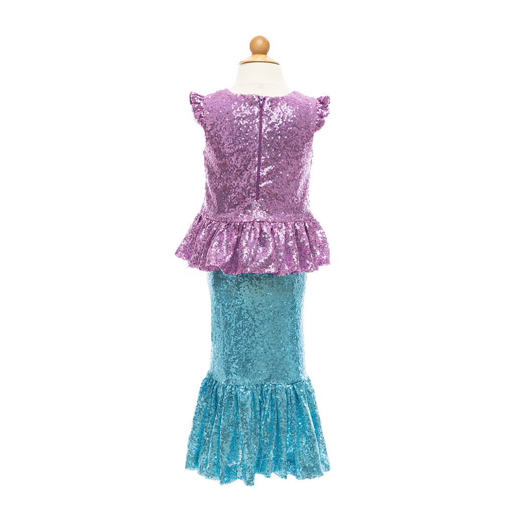 Great Pretenders utkledningstøy, Havfrueskjørt og topp, Sequins Sparkle - Str. 5-6 år
