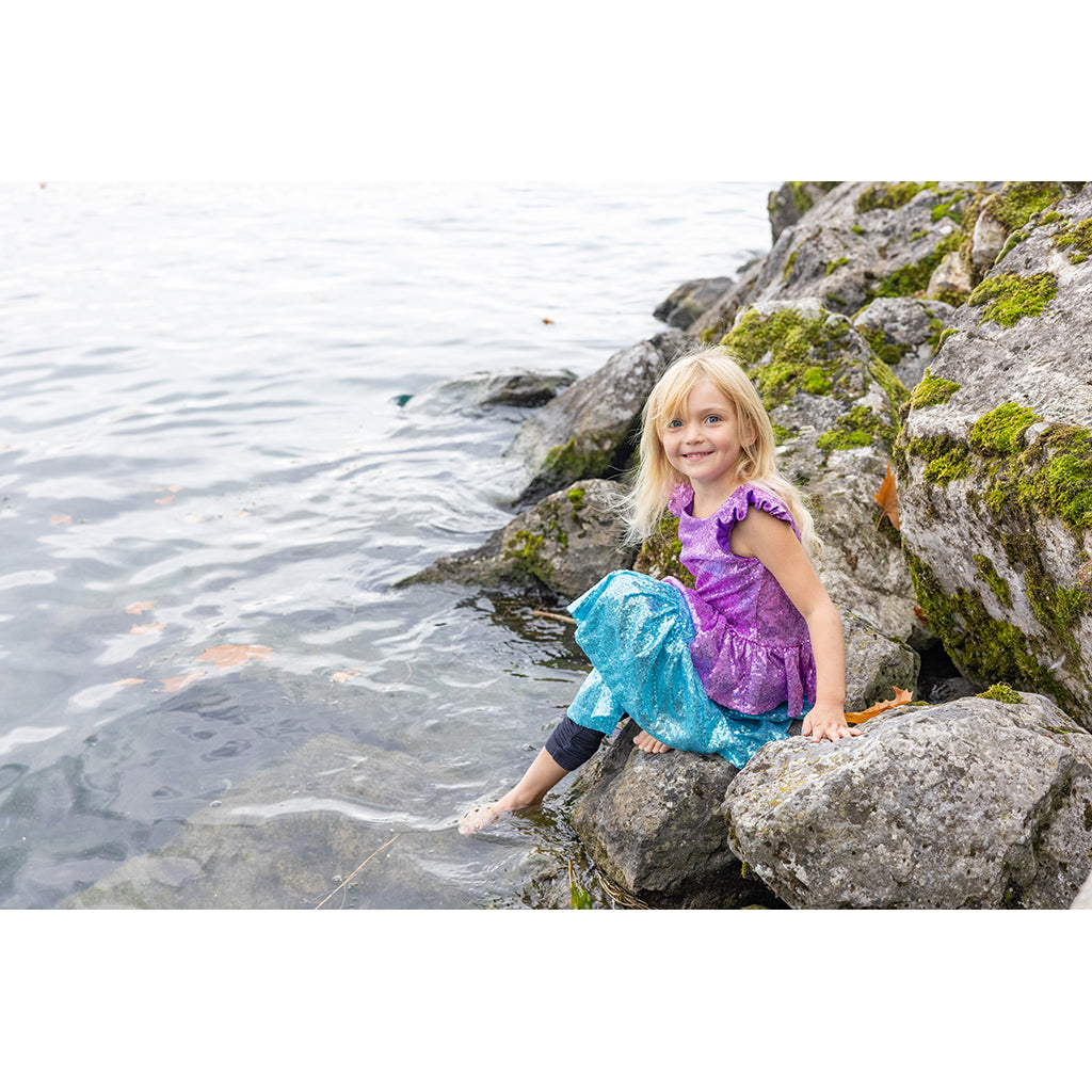 Great Pretenders utkledningstøy, Havfrueskjørt og topp, Sequins Sparkle - Str. 5-6 år