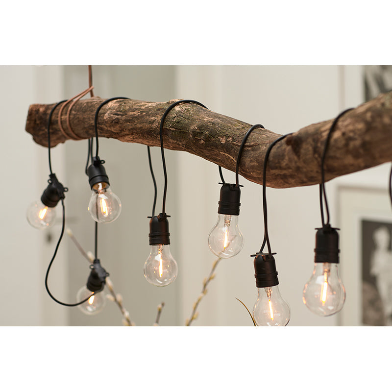 Sirius Tobias Supplementsæt, svart lysslynge med 10 klare LED-pærer (uten transformator)