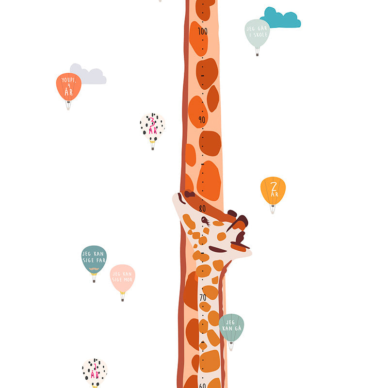 Mimi Lou veggklistremerke, høydemåler - Safari m. dansk tekst