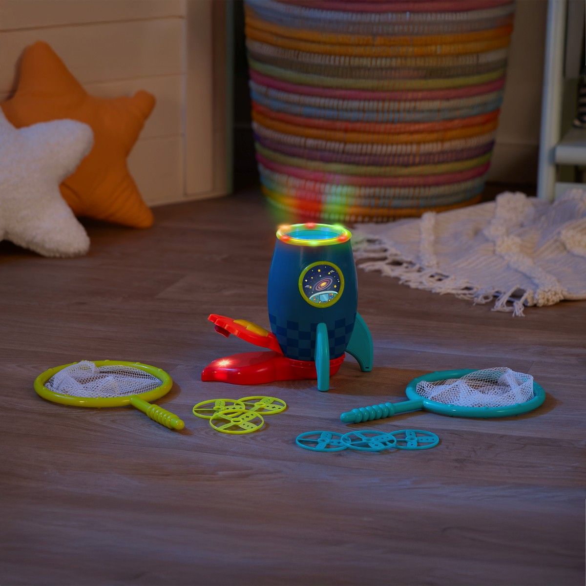 B Toys Raket med utskyting, grip-skiver med racket