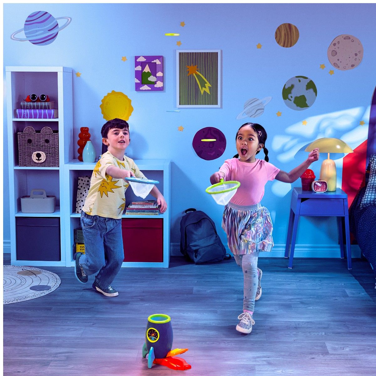 B Toys Raket med utskyting, grip-skiver med racket