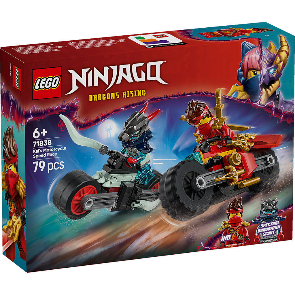 LEGO Ninjago Kais motorcykel-racerløb box art for 71838 byggesæt