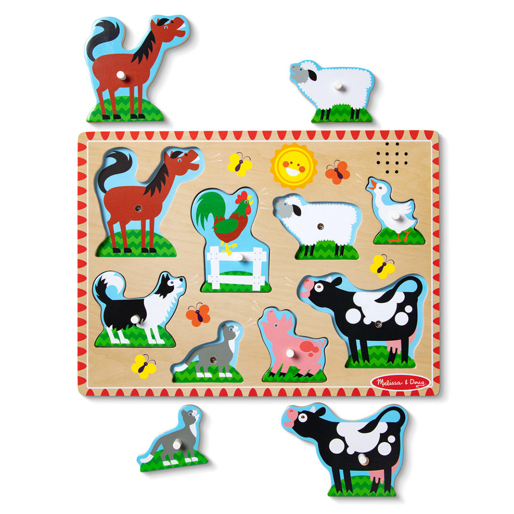 Melissa & Doug bondgårdspussel med djur och ljud