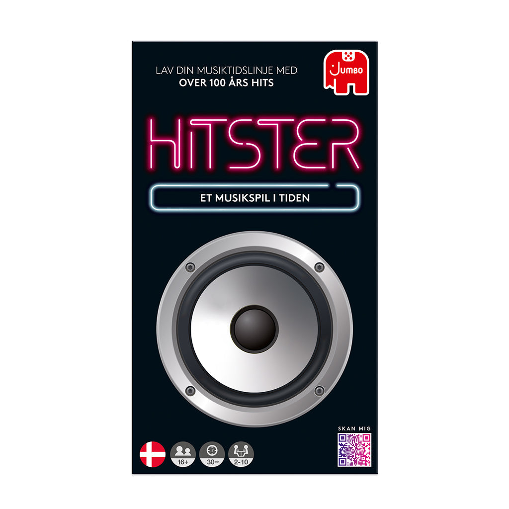 Hitster musikquiz spil æske med højttaler design
