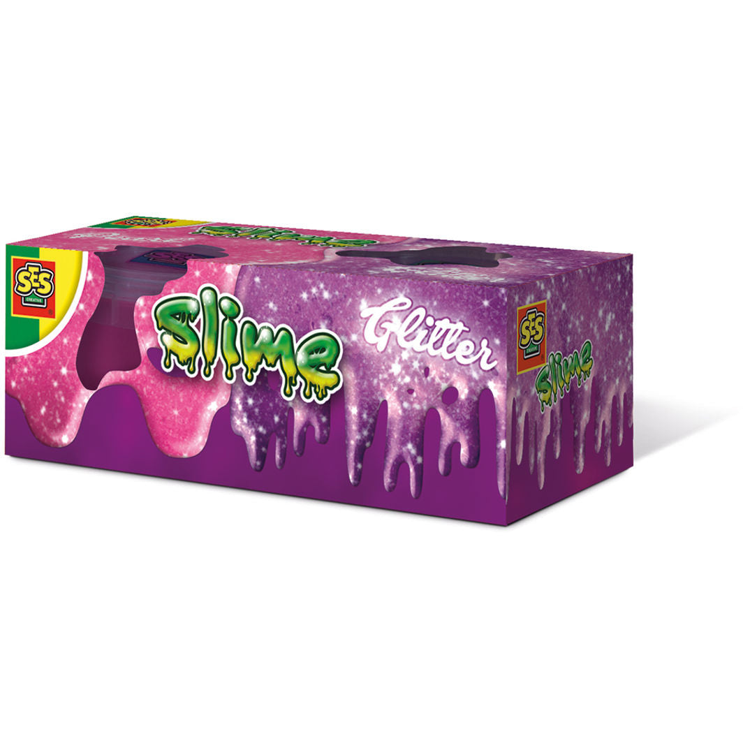 SES Creative Slim dobbeltpakke med glitter, to bøtter levende farver