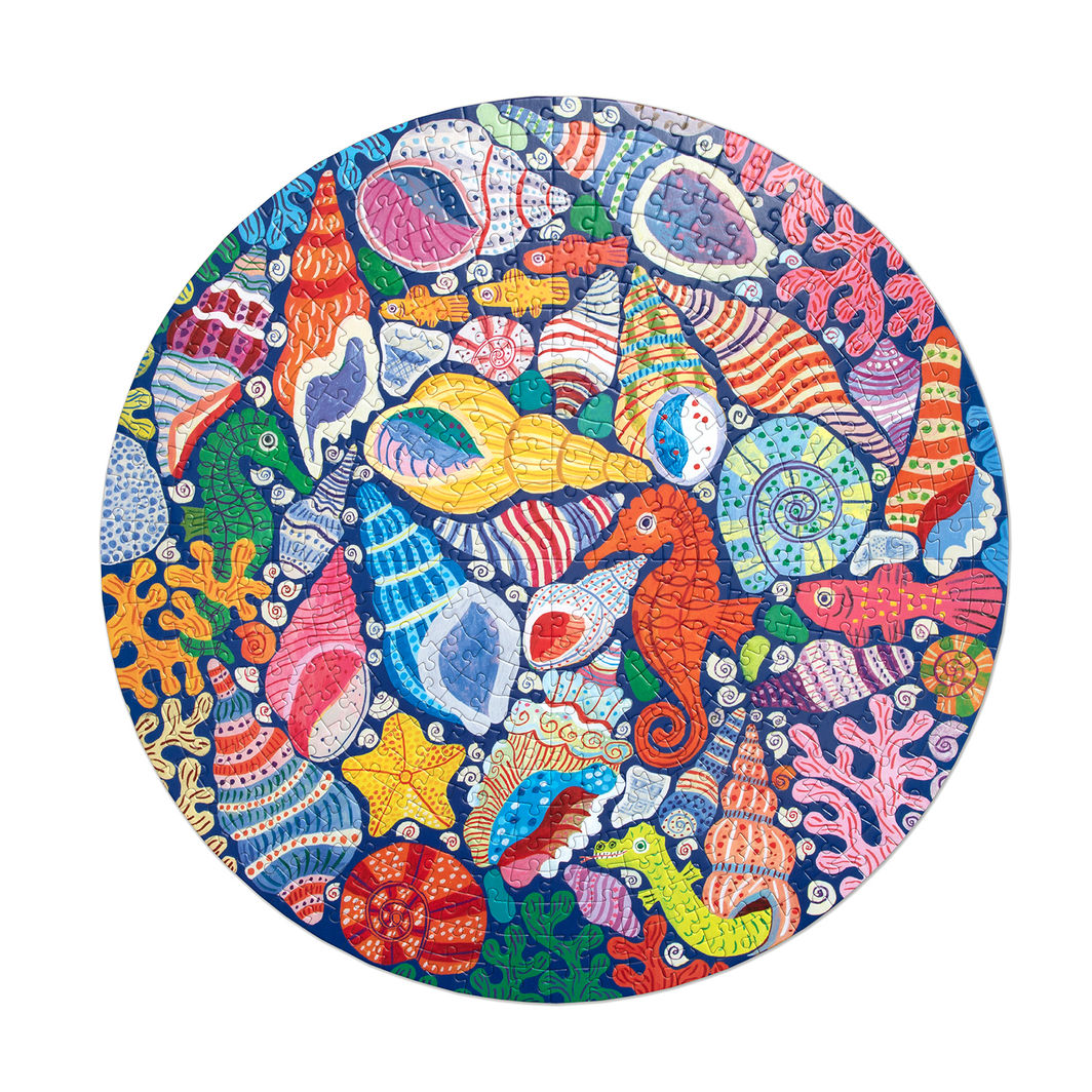 eeBoo Rundt puslespill 500 brikker, Seahorses Shells & Coral