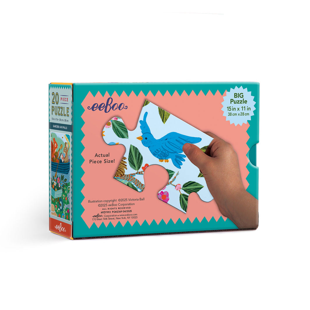 eeBoo Puslespill med 20 brikker – Dyrene i hagen