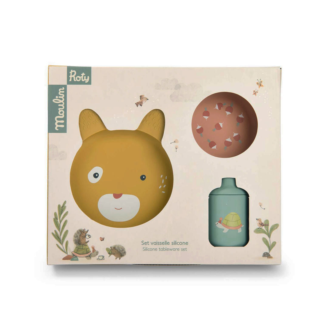 Moulin Roty Mitt første spisesett 3 deler, Trois petits lapins