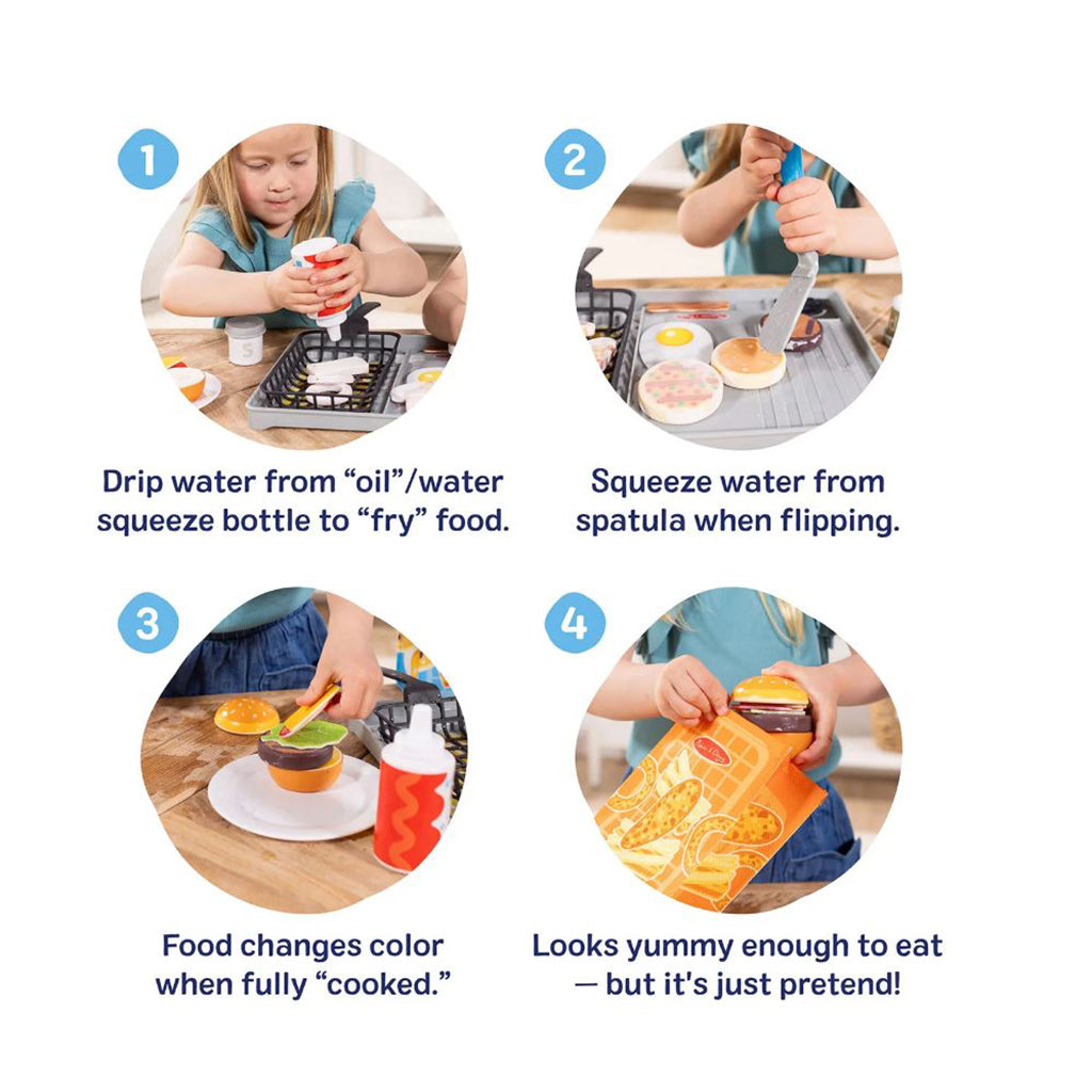 Melissa & Doug Water Wow lekemat med vannaktiverte fargeskift, Grill