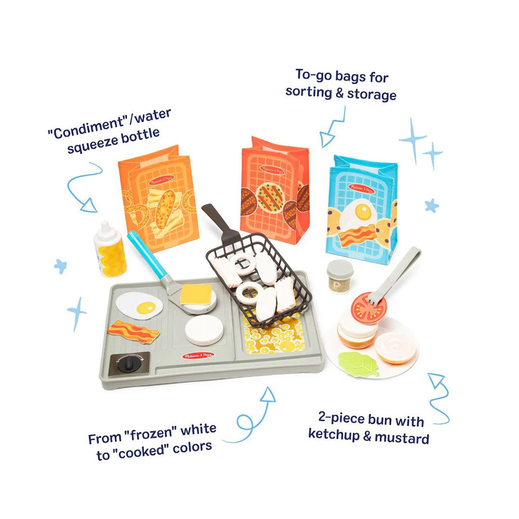 Melissa & Doug Water Wow lekemat med vannaktiverte fargeskift, Grill