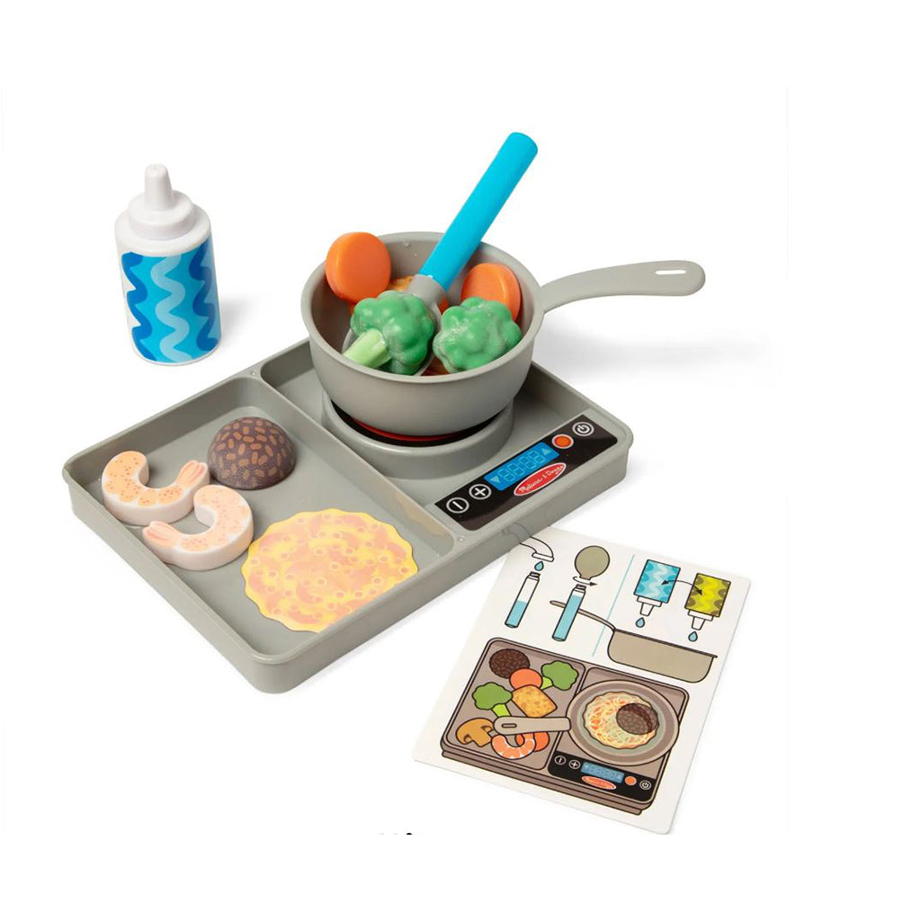 Melissa & Doug Water Wow legemad, kogeplade med gryde