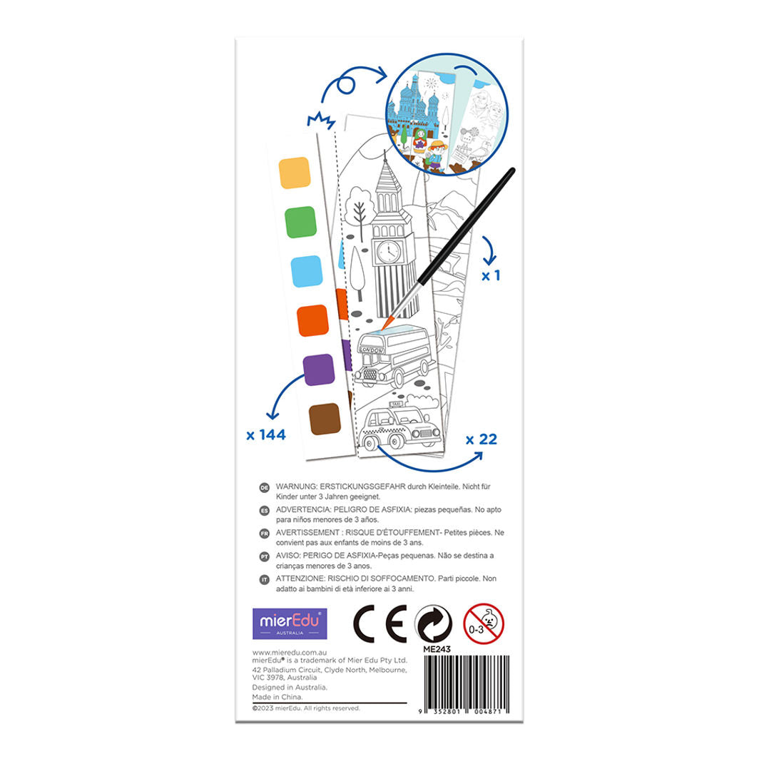 mierEdu, Vannfarge malehefte - Globetrotter