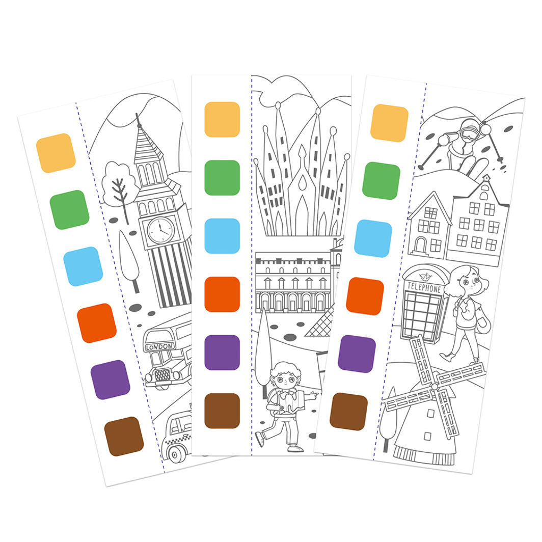 mierEdu, Vannfarge malehefte - Globetrotter