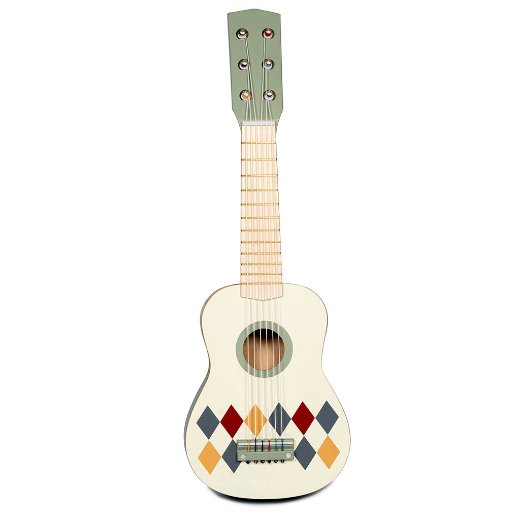 Mamamemo Guitar med 6 strenge, harlequinmønster front billede