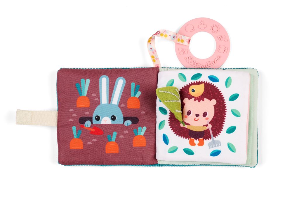 Lilliputiens, Jeanne stoffbok for baby med bitering
