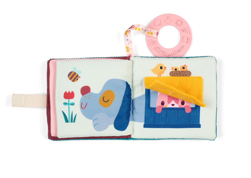 Lilliputiens, Jeanne stoffbok for baby med bitering