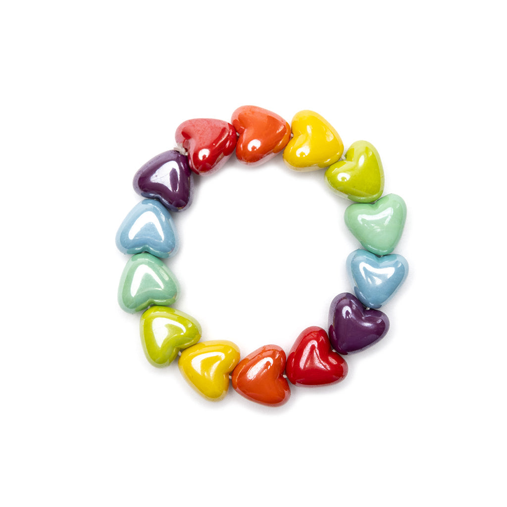 Great Pretenders armbånd Colours of love med farverige hjerteperler