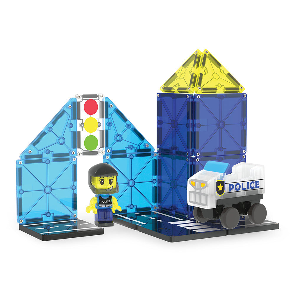 Magna-times Magnetisk Byggesett, Politipatrulje - 20 deler