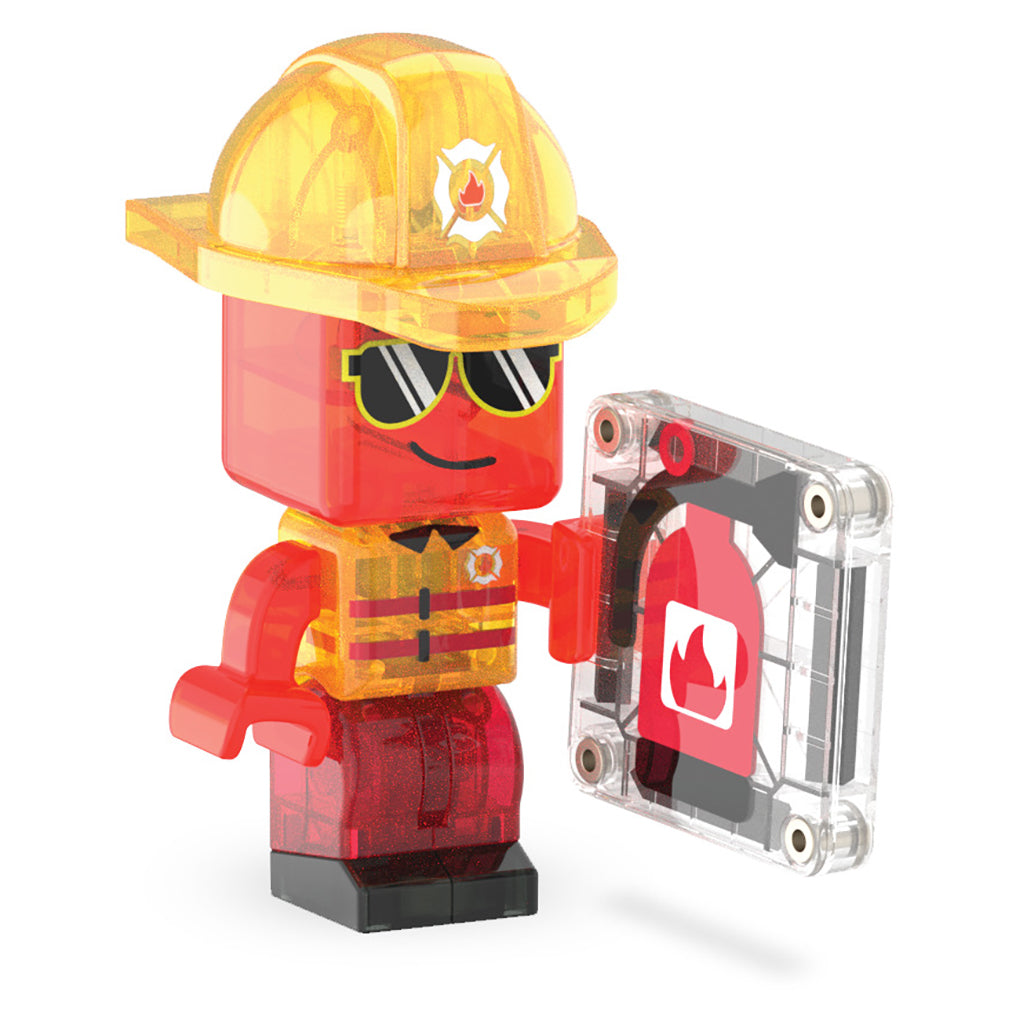 Magna-Tiles Magnetisk byggesett, Brann- og redningsstasjon - 27 deler