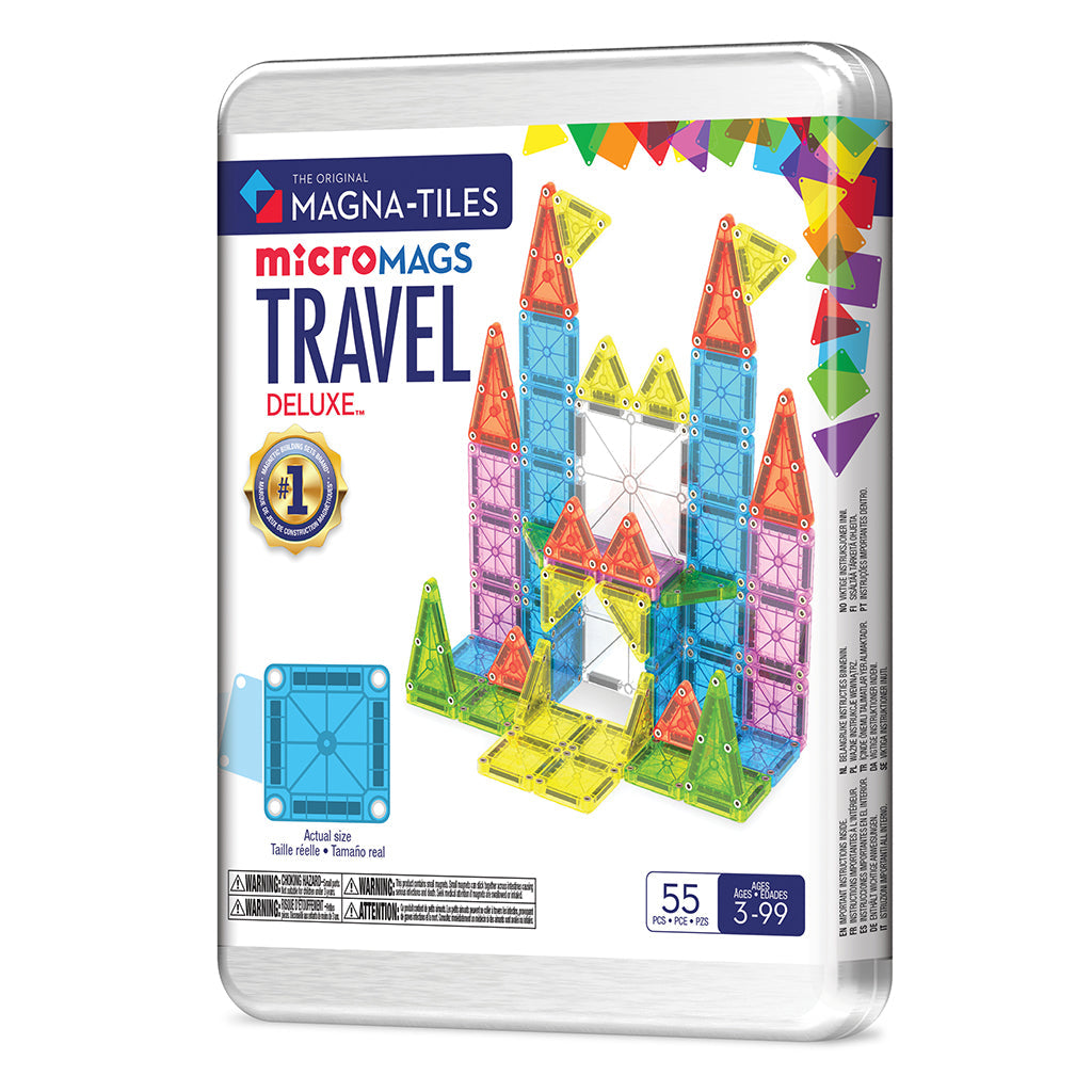 Magna-times Magnetisk Byggesett, microMAGS Deluxe reisesett i eske - 55 deler