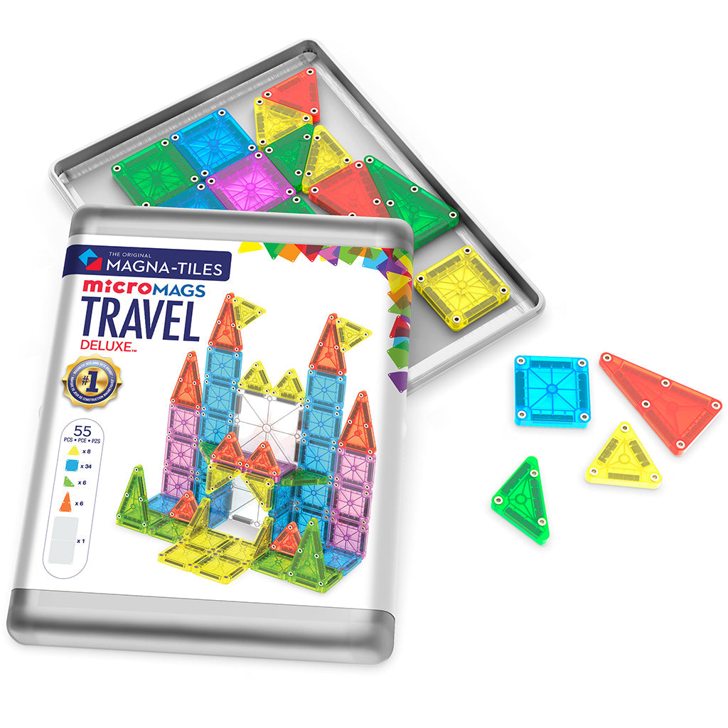 Magna-times Magnetisk Byggesett, microMAGS Deluxe reisesett i eske - 55 deler