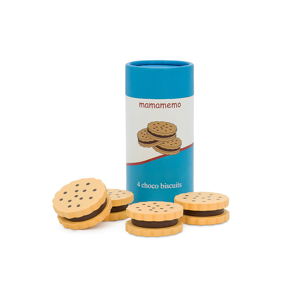 MaMaMeMo legemad i træ, Chokoladekiks - 4 stk i pakke