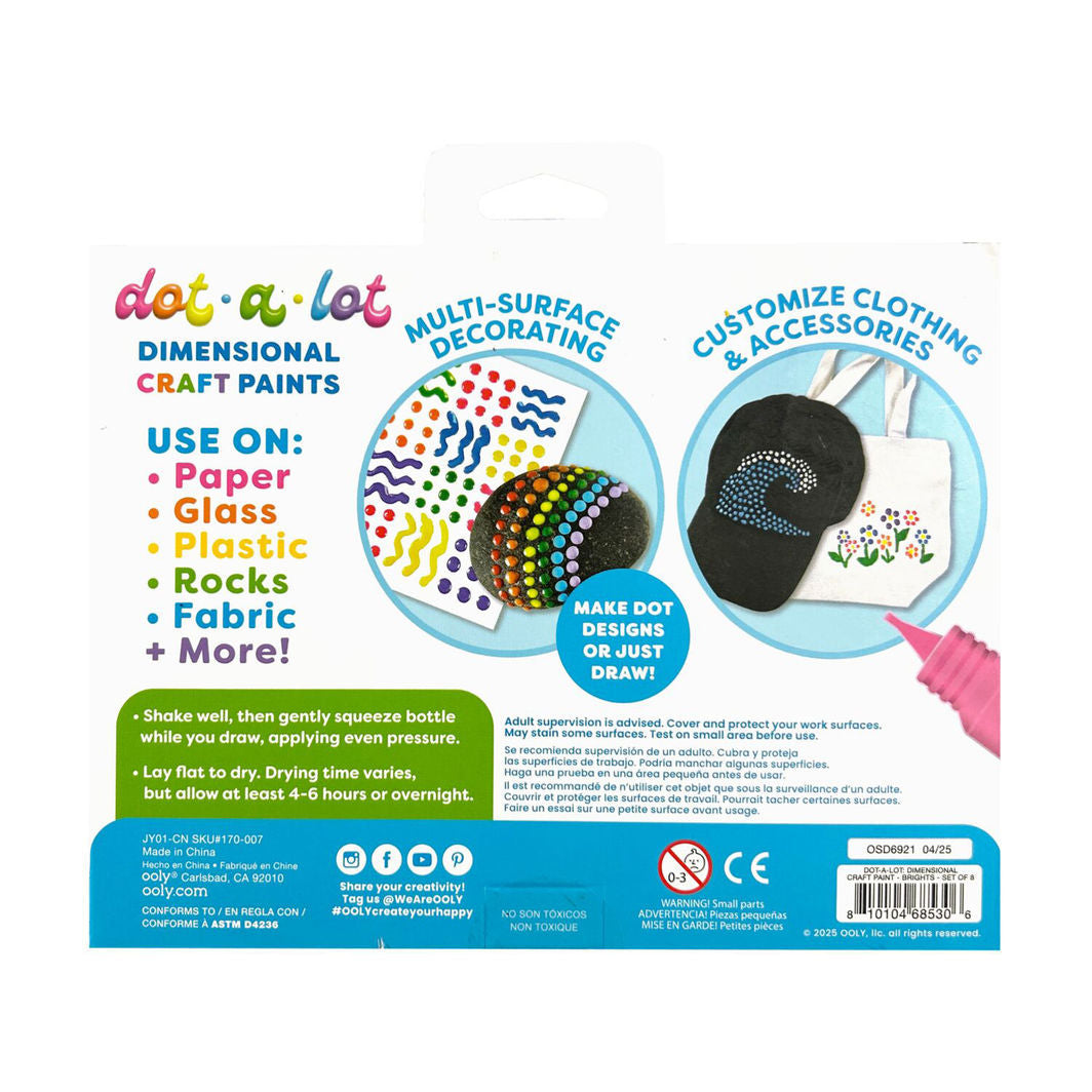 Ooly 3D-effekt prikmaling 8 stk – Dot-a-Lot Bright