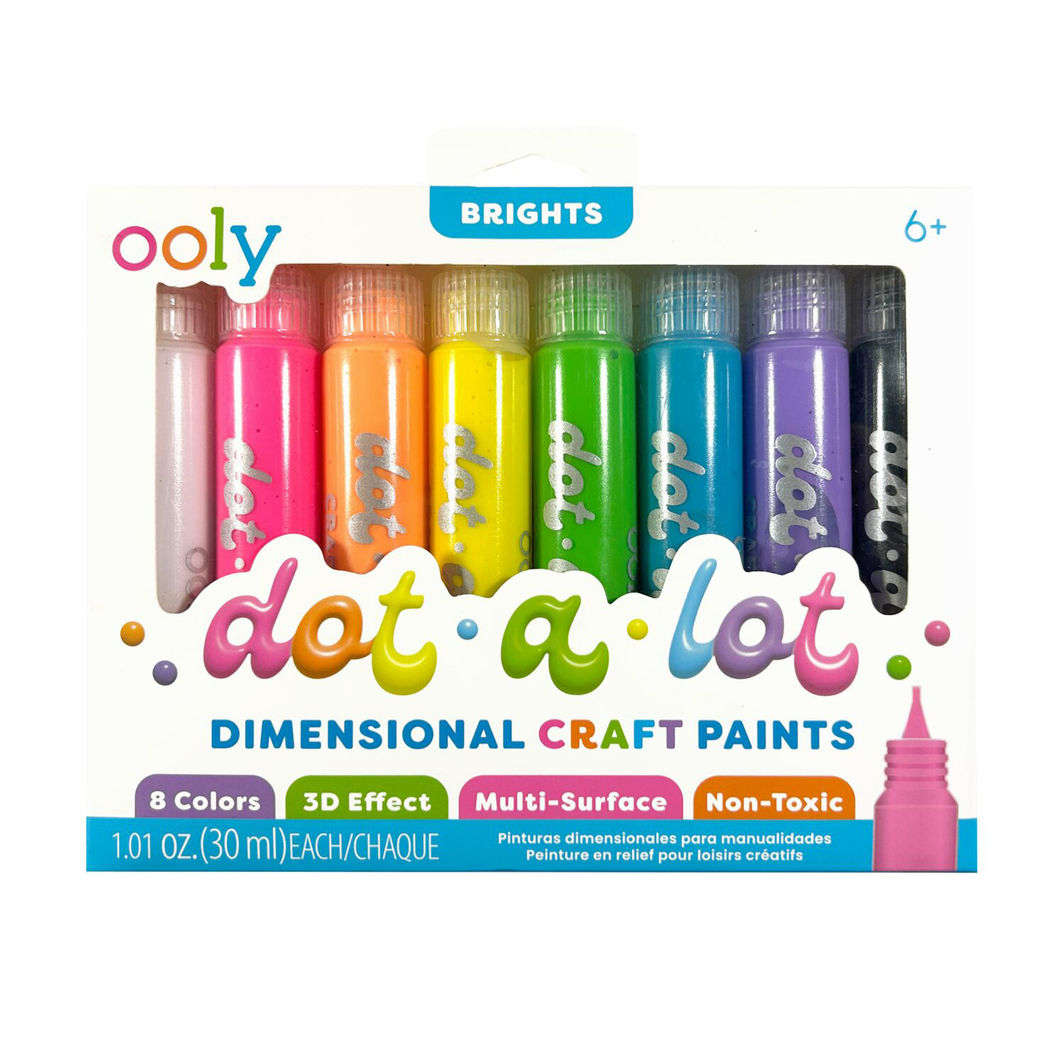 Ooly 3D-effekt prikmaling 8 stk – Dot-a-Lot Bright