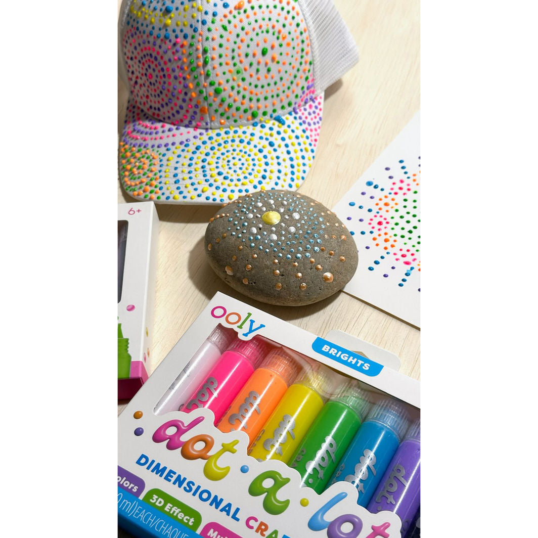 Ooly 3D effekt prikkmaling 8 stk, Dot-a-Lot Pearlescent
