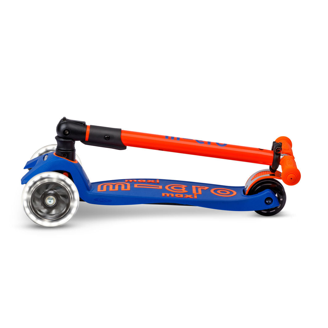Micro Sparkesykkel, Maxi Deluxe Foldbar LED - Neon Blaze Orange