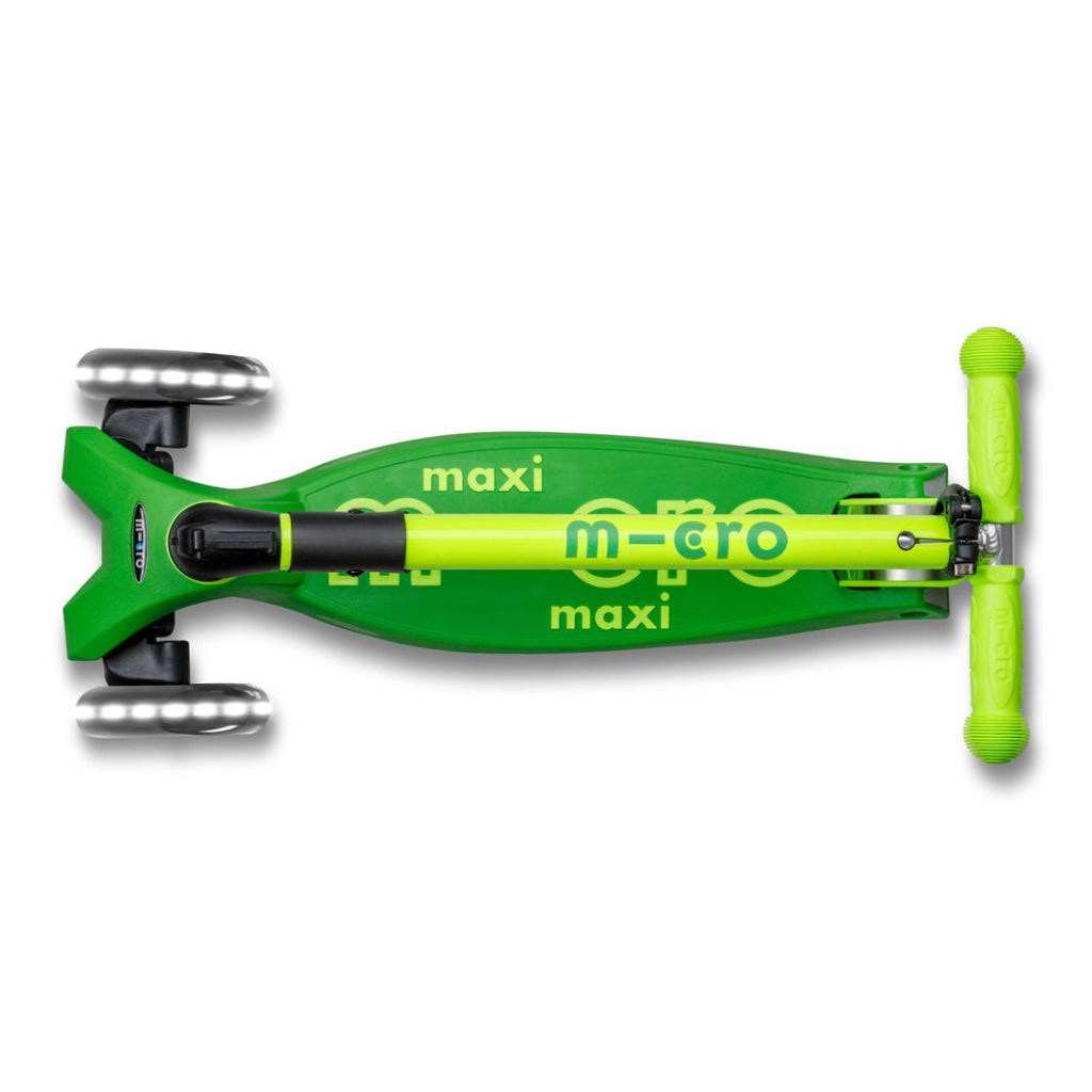 Micro Løbehjul, Maxi Deluxe LED - Neon Parrot Green