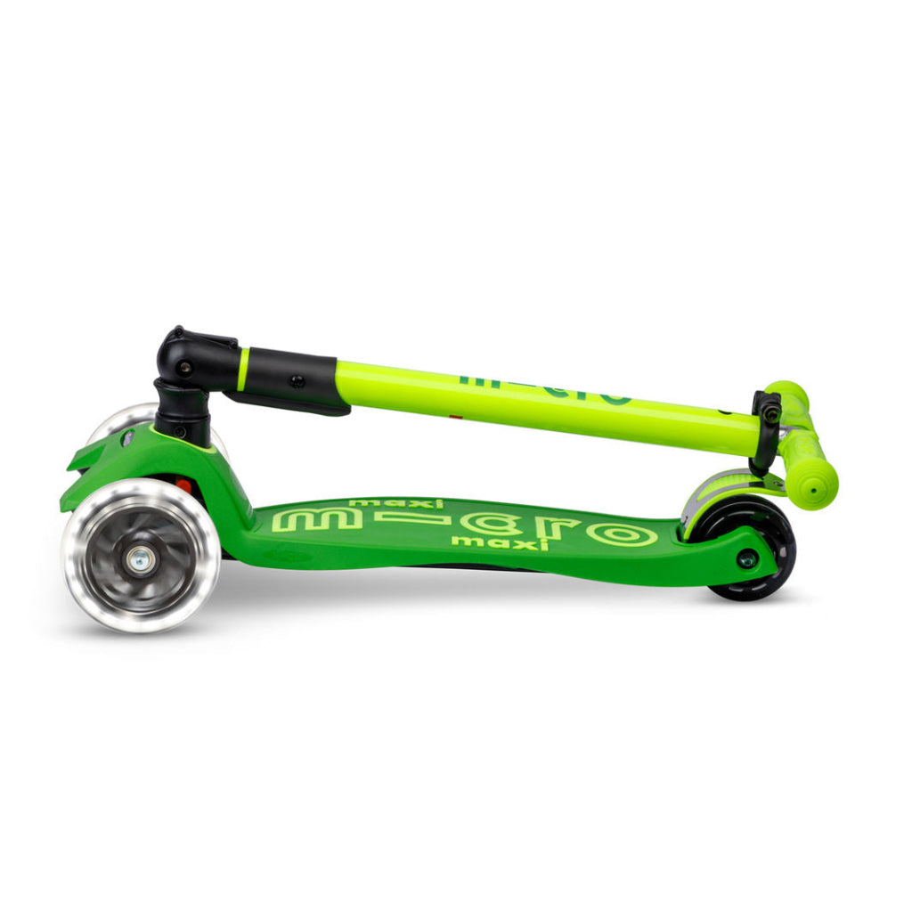 Micro Løbehjul, Maxi Deluxe LED - Neon Parrot Green