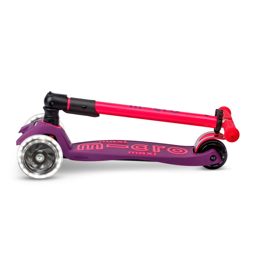 Micro Løbehjul, Maxi Deluxe LED - Neon Ultra Pink