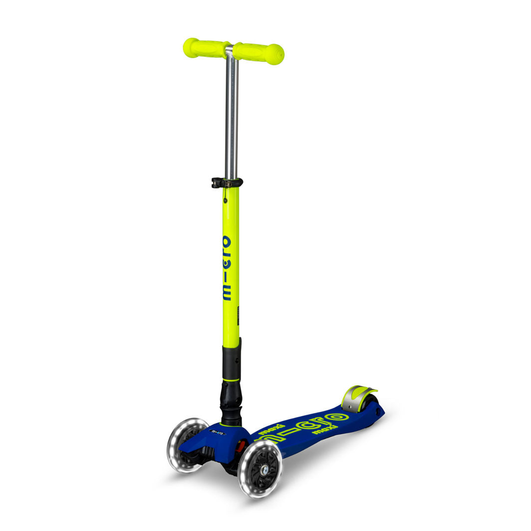 Micro løbehjul Maxi Deluxe Foldbar LED, Neon Canary Yellow