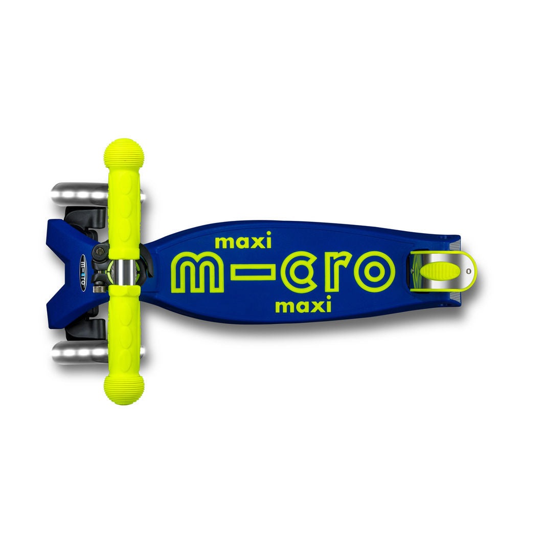 Micro sparkesykkel Maxi Deluxe Foldbar LED, Neon Canary Yellow