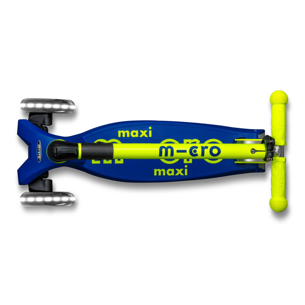 Micro sparkesykkel Maxi Deluxe Foldbar LED, Neon Canary Yellow