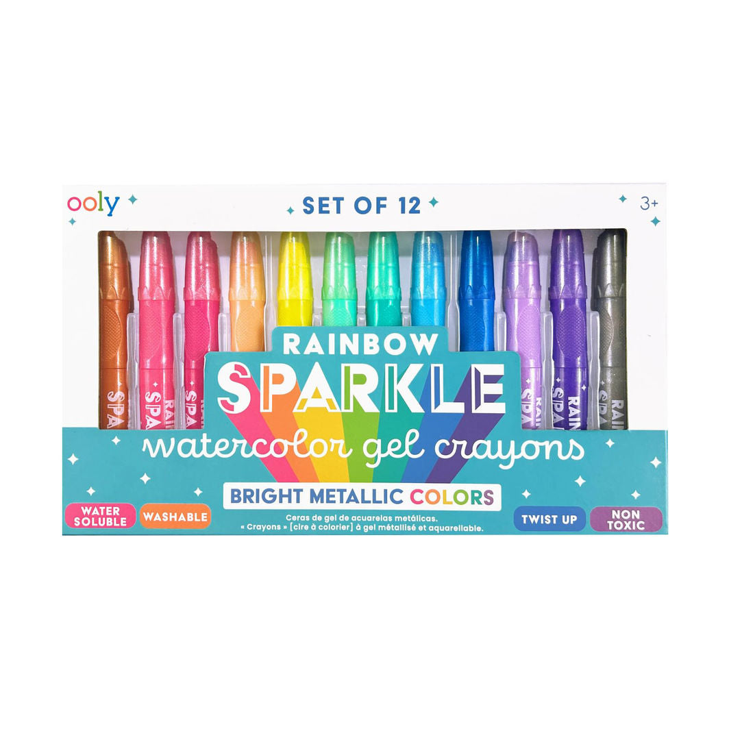 Ooly Gel fargekritt 12 stk – Rainbow Sparkle Watercolor Metallic