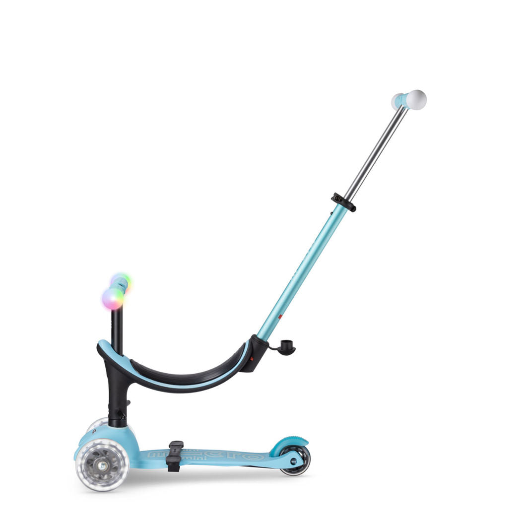 Blåt Micro Mini2grow Deluxe Magic LED løbehjul set fra siden