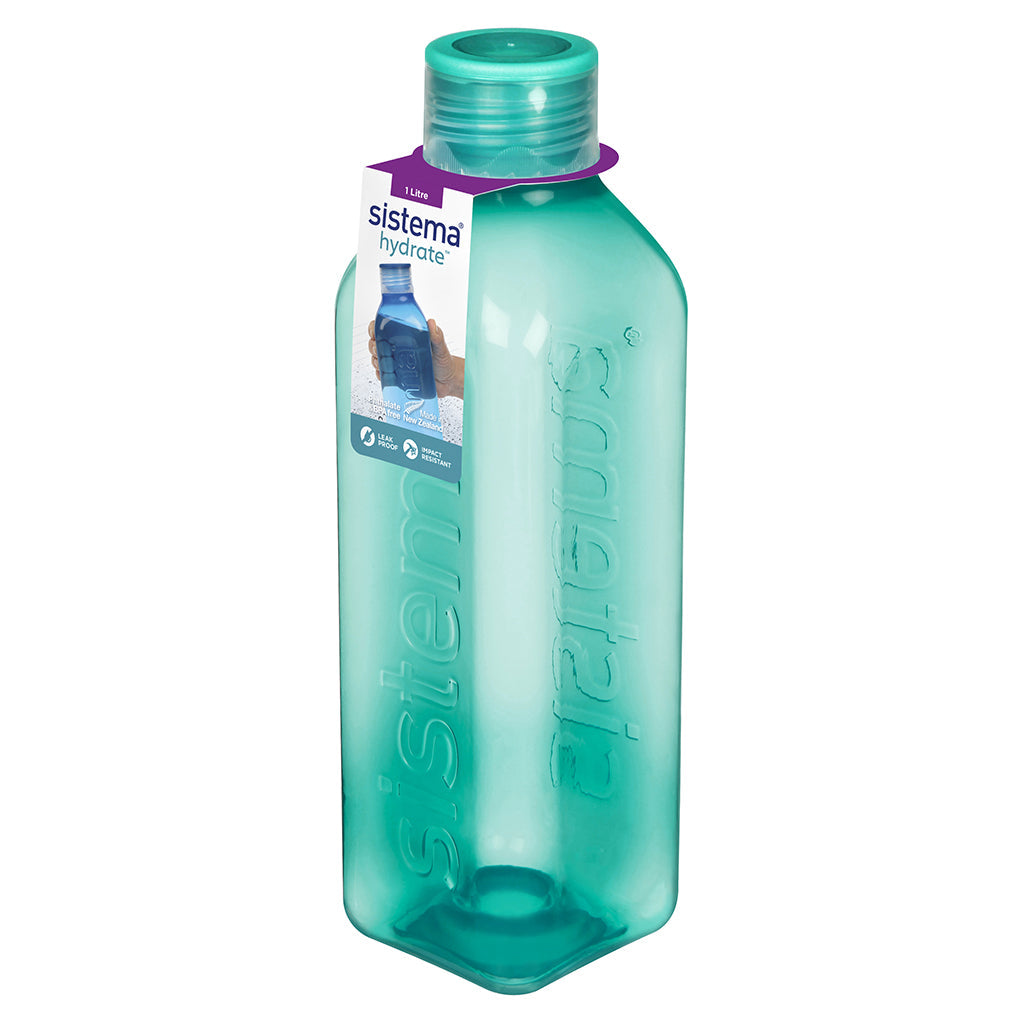 Sistema drikkedunk, Square bottle, 1 L - Minty teal